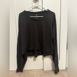 Free People Wide Sleeve Long Sleeve Crop Top
